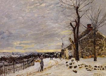 Alfred Sisley : Snowy Weather at Veneux-Nadon